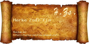 Herke Zsófia névjegykártya